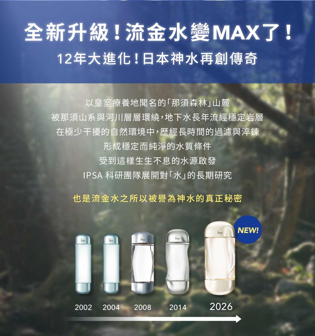 全新升級!流金水變MAX了!
12年大進化!日本神水再創傳奇